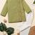 Boys green floral embroidered side cut cotton kurta pyjama set