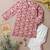Boys pink circle and shapes printed cotton kurta pyjama set