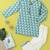 Boys blue peacock feather printed cotton kurta pyjama set