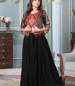 Black sequence georgette bustier top with palazzo & Jacket co-ords set for girls