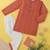 Boys orange tribal string printed cotton kurta pyjama set