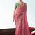 Pink embroidered cut work fancy fabric ceremonial designer saree