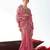 Pink embroidered cut work fancy fabric ceremonial designer saree
