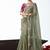 Sage green embroidered cut work fancy fabric ceremonial designer saree