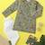 Boys olive butterfly printed cotton kurta pyjama set