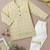 Boys cream tribal string printed cotton kurta pyjama set
