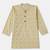 Boys cream tribal string printed cotton kurta pyjama set