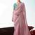 Light pink embroidered cut work fancy fabric ceremonial designer saree