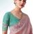 Light pink embroidered cut work fancy fabric ceremonial designer saree