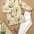 Boys cream leaf and circle printed cotton kurta pyjama set
