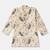 Boys cream leaf and circle printed cotton kurta pyjama set