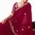 Rani pink embroidered cut work fancy fabric ceremonial designer saree