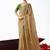 Beige embroidered cut work fancy fabric ceremonial designer saree