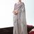 Grey embroidered cut work fancy fabric ceremonial designer saree