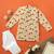 Boys beige snail garden printed cotton kurta pyjama set