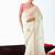 White embroidered cut work fancy fabric ceremonial designer saree