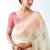 White embroidered cut work fancy fabric ceremonial designer saree