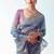 Light indigo embroidered cut work fancy fabric ceremonial designer saree
