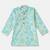 Boys turquoise mandala circle printed cotton kurta pyjama set