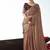 Brown embroidered cut work fancy fabric ceremonial designer saree