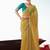 Olive embroidered cut work fancy fabric ceremonial designer saree