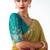 Olive embroidered cut work fancy fabric ceremonial designer saree