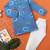 Boys blue sun and cloud printed cotton kurta pyjama set