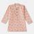 Boys peach bunny printed cotton kurta pyjama set