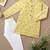 Boys yellow petals and hearts printed cotton kurta pyjama set