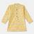 Boys yellow petals and hearts printed cotton kurta pyjama set