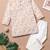 Boys pink floral leaves printed cotton kurta pyjama set