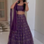 Purple Georgette Thread Zari sequin Embroidery Work Lehenga Choli