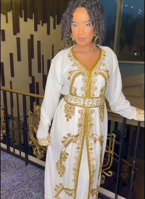 white Kaftan Zari Handcrafted Morrocan Arabic wedding dress 2