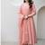 Peach aari work chanderi stitched pant anarkali