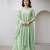 Pista green aari work chanderi stitched pant anarkali