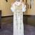 white Kaftan Zari Handcrafted Morrocan Arabic wedding dress with worked scarf