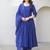 Royal blue aari work chanderi stitched pant anarkali