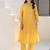 Mari gold aari work chanderi stitched pant co-ord set