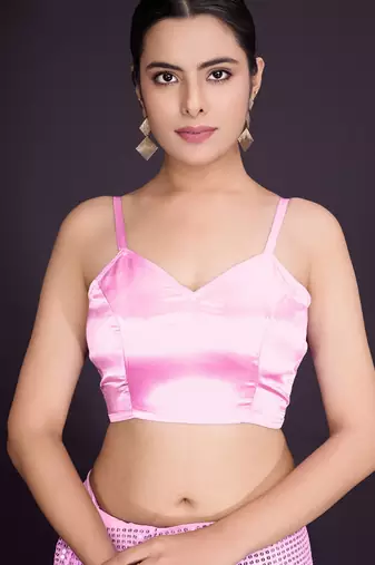 Embellished baby pink color  bollywood georgette saree with unstiched blouse