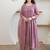 Lilac aari work chanderi stitched pant anarkali