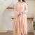 Peach aari work chanderi stitched pant anarkali