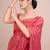 Embellished gajri color  bollywood georgette saree with unstiched blouse