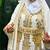 white Gold Bead Kaftan Zari Handcrafted Arabic Morrocan wedding dress with worked scarf