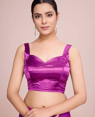 Embellished rani pink color  bollywood georgette saree with unstiched blouse 5