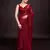 Embellished maroon color  bollywood georgette saree with unstiched blouse