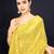 Embellished yellow color  bollywood georgette saree with unstiched blouse