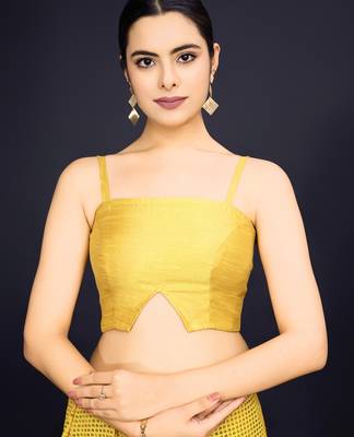 Embellished yellow color  bollywood georgette saree with unstiched blouse 5