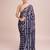 Embellished blue color  bollywood georgette saree with unstiched blouse