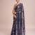 Embellished blue color  bollywood georgette saree with unstiched blouse