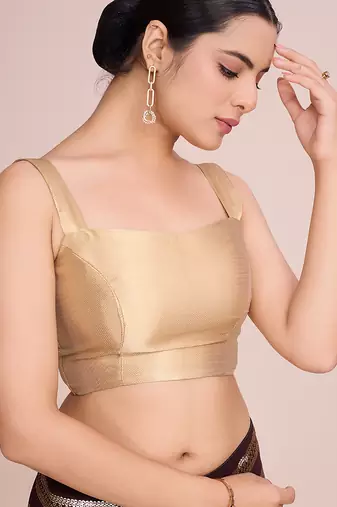 Embellished coffee color  bollywood georgette saree with unstiched blouse